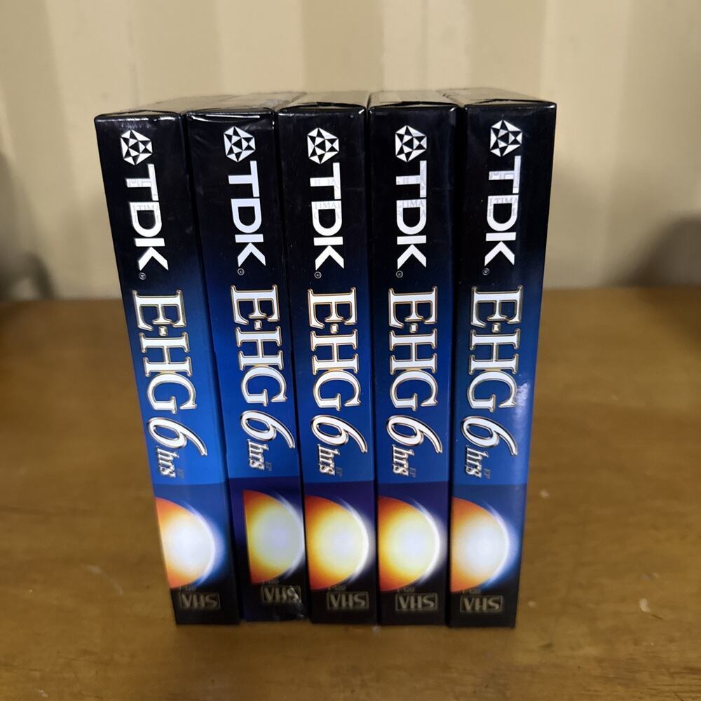 TDK Ultimate Performance E-HG Blank VHS Tapes Lot Of 5